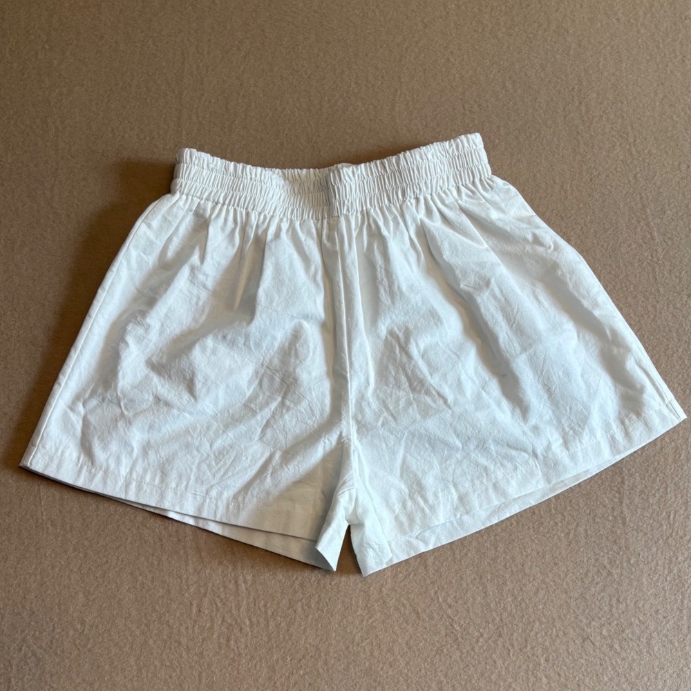 Commense White Elastic Waist Pull On Shorts XS Summer Casual Relaxed Breezy